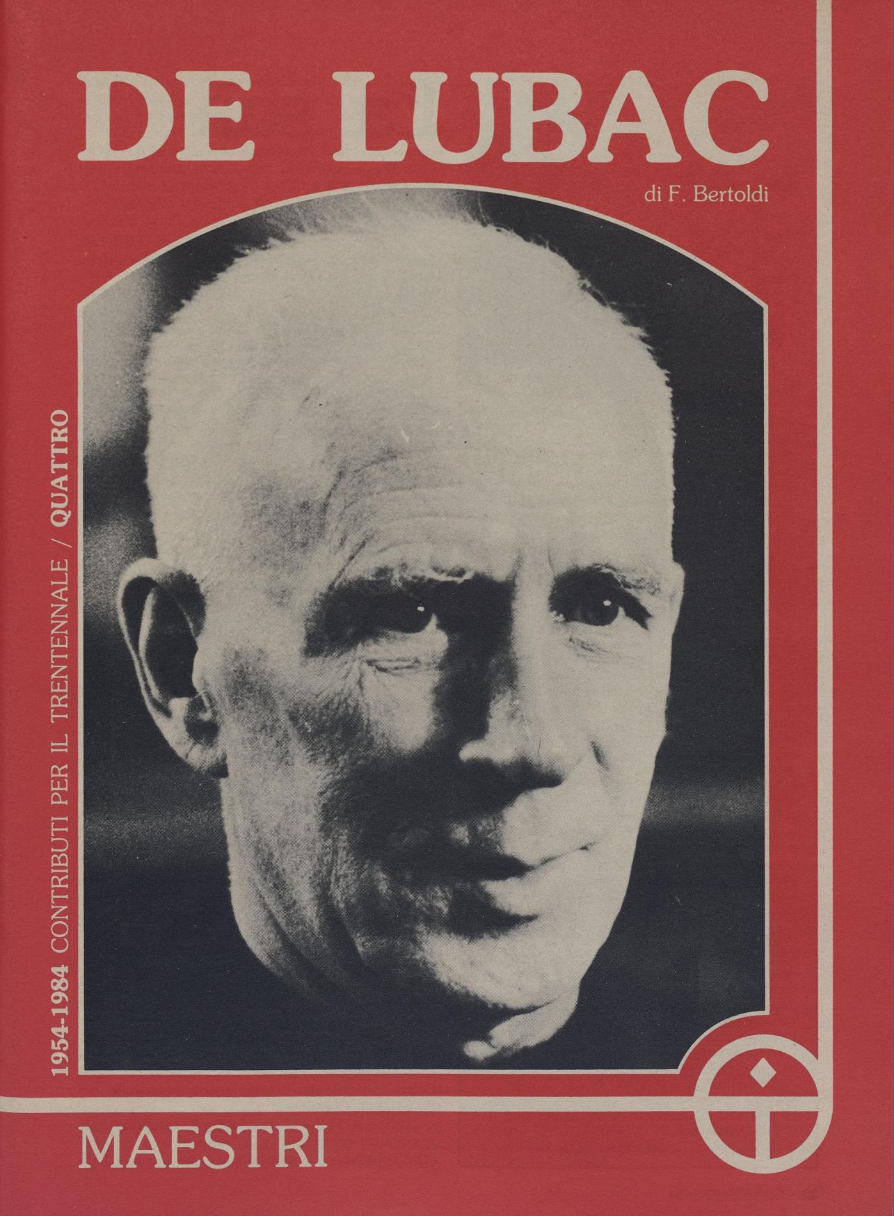 La copertina dell'inserto di Tracce su de Lubac (dicembre 1984)